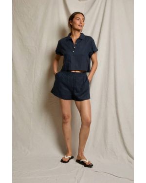 PERFECTWHITETEE Malin Linen Shorts - Blue