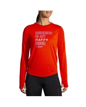 Brooks Distance Graphic Long Sleeve Shirt - Red