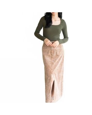 Mystree Urban Groove Corduroy Slit Skirt - Multicolor