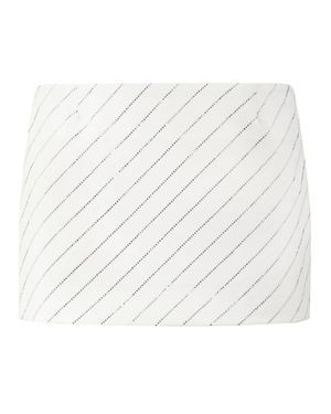 Philipp Plein Cady Mini Skirt Crystal Pinstripe - White
