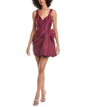Aidan Mattox Jacquard Mini Dress - Red