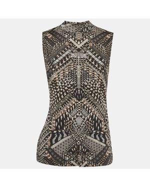 Just Cavalli Printed Jersey Top - Gray