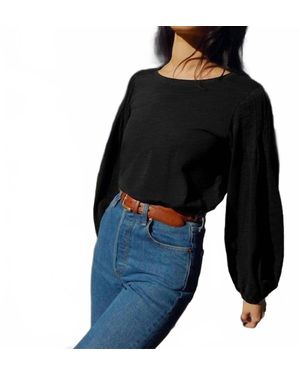 Nation Ltd Long Puff Sleeve Top - Black