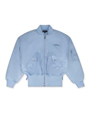 Purple Brand Wordmark Bomber - Blue