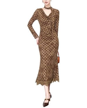 WLZD Florida Fashion Midi Dress - Brown