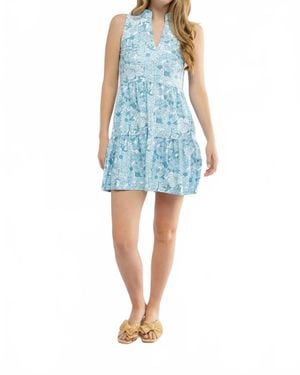 Smith & Quinn Tatum V Neck Mini Dress - Blue