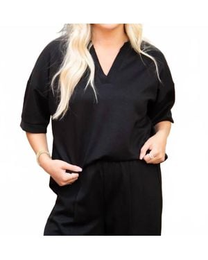 Southern Grace Butter Soft V-Neck Top - Black