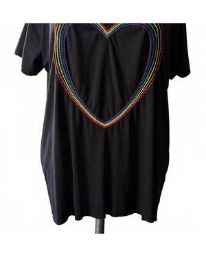 Lauren Moshi Elara Heart Short Sleeve Top - Black