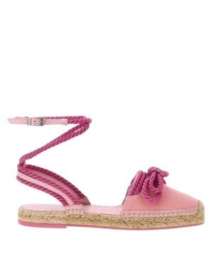 Mach & Mach Double Bow Riviera Espadrilles - Pink