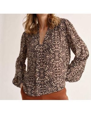 Cartolina Nantucket Agnes Blouse Top - Brown