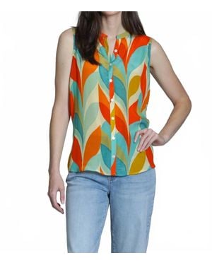 Apny Sleeveless Button-Up Shirt - Multicolor
