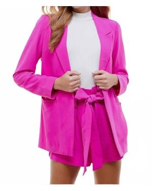 TCEC Camila Woven Blazer - Pink