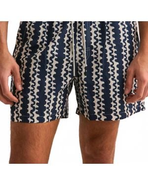 Oas Scribble Printed 4.3" Swim Shorts - Black