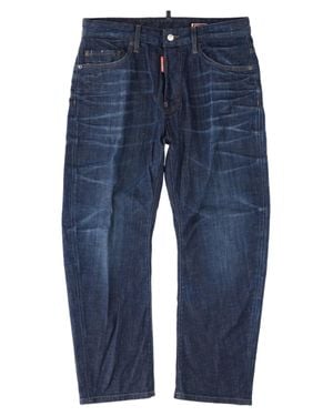 DSquared² Whiskered Stretch Cotton-Blend Jeans - Blue
