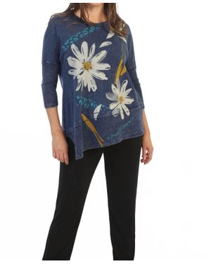 Jess & Jane Cherish Mineral Washed Dolman Sleeve Cotton Top - Blue