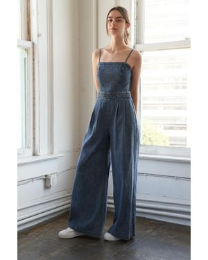 TRUEDAMES Stolen Glances Denim Jumpsuit - Blue