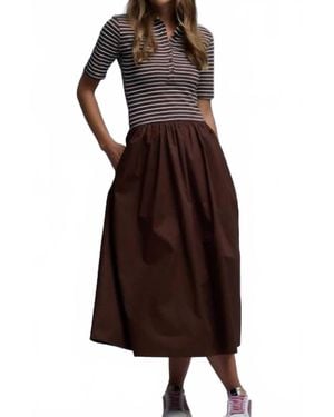 Q2 Patty Midi Dress - Brown