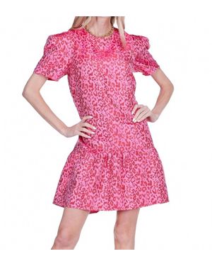 J joy Short Sleeve Flounce Mini Dress - Pink