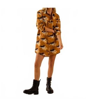 Care Tucker Preslie Poplin Shirt Dress - Brown