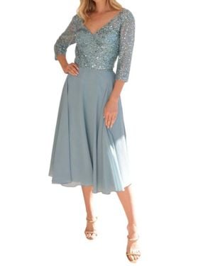 Nox Anabel Sequin Bodice Short 3/4 Sleeve Dress - Blue