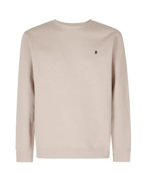 Dondup Embroidered Logo Fleece-Lined Cotton Sweatshirt - Natural