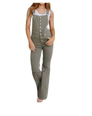 Judy Blue Control Top Release Hem Overalls - Green
