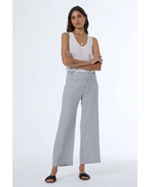 Young Fabulous & Broke Marlie Rail Road Stripe Crop Pant - White