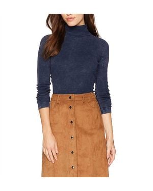 Three Dots Heritage Knit Rocker Tight Long Shirt - Blue
