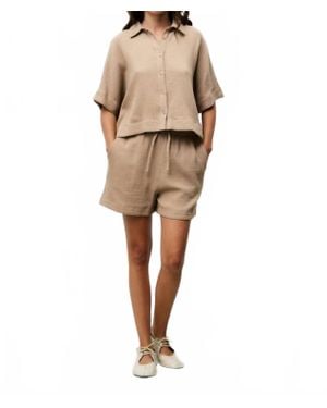 FRNCH Narline Elastic Waist Short - Natural