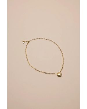 Lucky Brand Chain Link Necklace W/ Heart Pendant - Natural