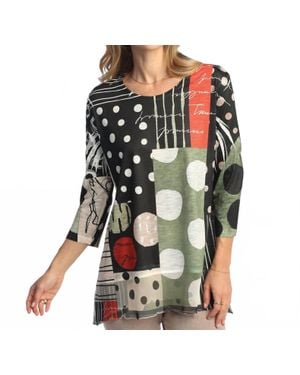 Jess & Jane Amelia Chiffon Hem Top - Green