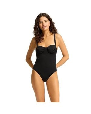 Seafolly Eco Collective Swimsuits Stretch Ruched One-Piece Gbo1913 - Black