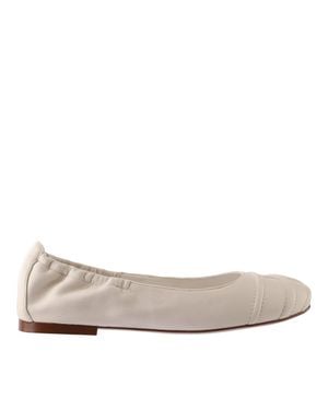 Högl Daisy Minimalist Leather Ballet Flats - Natural