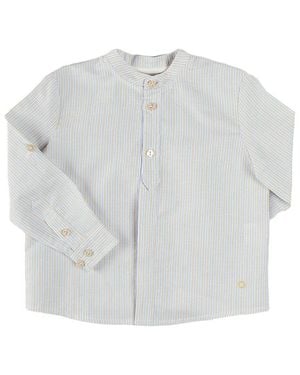 Pepa London Stafford Striped Mao Collar Shirt - White