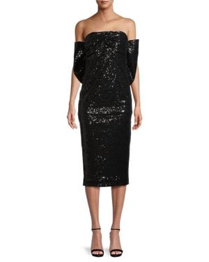 Toccin Loulou Sequined Bow-Back Midi-Dress - Black