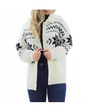 Sunday Edition Button Down Nordic Pattern Sweater Cardigan - Multicolor