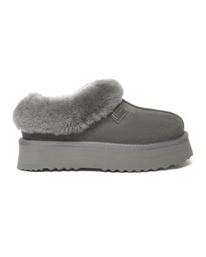 EverAu Australia Topknot Leather Slippers - Gray