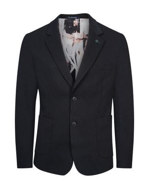 Tom Baine Slim Fit Cotton Performance Stretch Solid Sport Coat - Blue