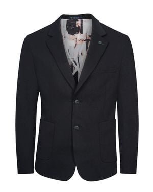 Tom Baine Slim Fit Cotton Performance Stretch Solid Sport Coat - Blue
