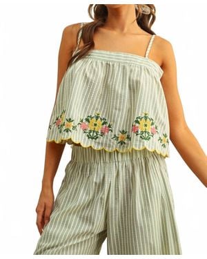 Miou Muse The Flower Market Top - Green
