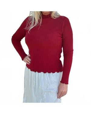 Coco + Carmen Avalee Cable Knit Sweater - Red
