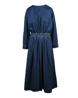 Bellerose Cotton Zip Shirt-Sleeve Denim Dress - Blue