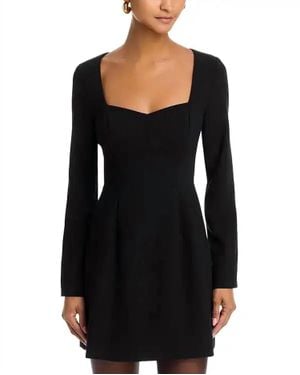 French Connection Whisper Sweetheart Long Sleeve Mini Dress - Black