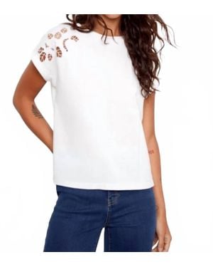 Charlie b Embroidery Short Sleeve T-Shirt - White
