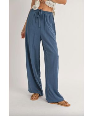 Sadie & Sage Drawstring Waist Pants - Blue