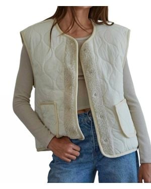 By Together Quinn Quilted Fleece Vest - Gray