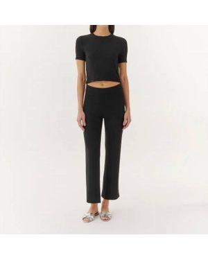 ATM Modal Rib Cropped Kick Flare Pant - Black