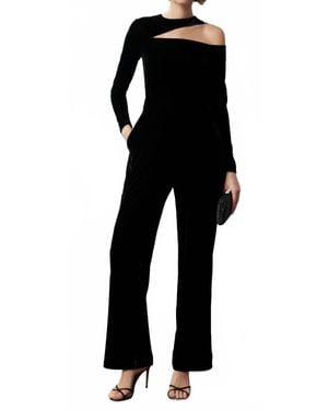 Reiss Adele Velvet Jumpsuit - Black