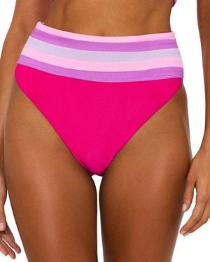 Beach Riot Millie Bikini Bottom Colorblock High Waist Buu524 - Pink