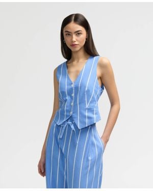 NVLT Button Front Basic Vest - Blue